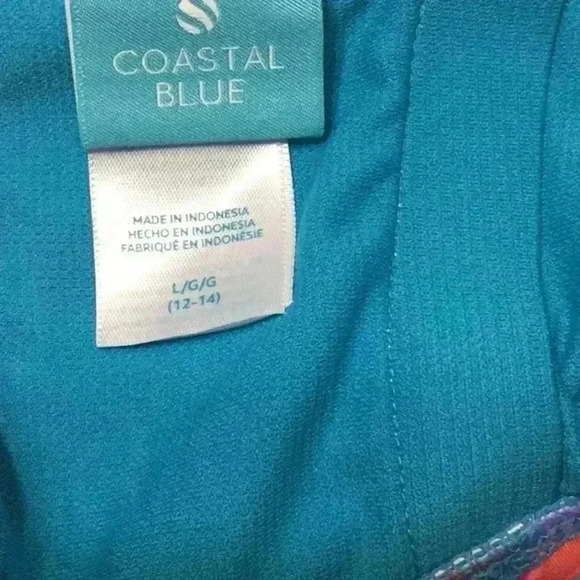 COASTAL BLUE Full Coverage Cross Back Swimsuit - Picture 3 of 4